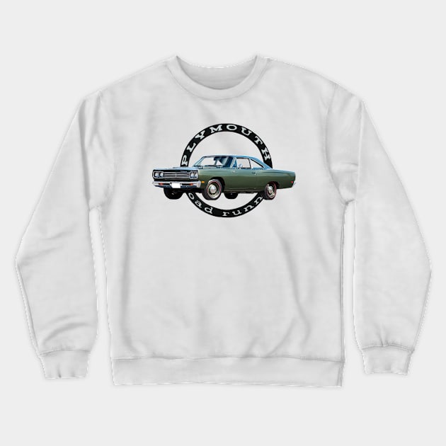 1969 Roadrunner on front and back Crewneck Sweatshirt by Permages LLC